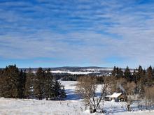 2024 Winter Field Day site, looking west from the ridge