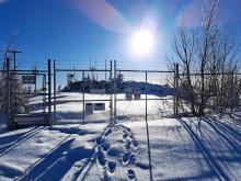Gate is snowed in