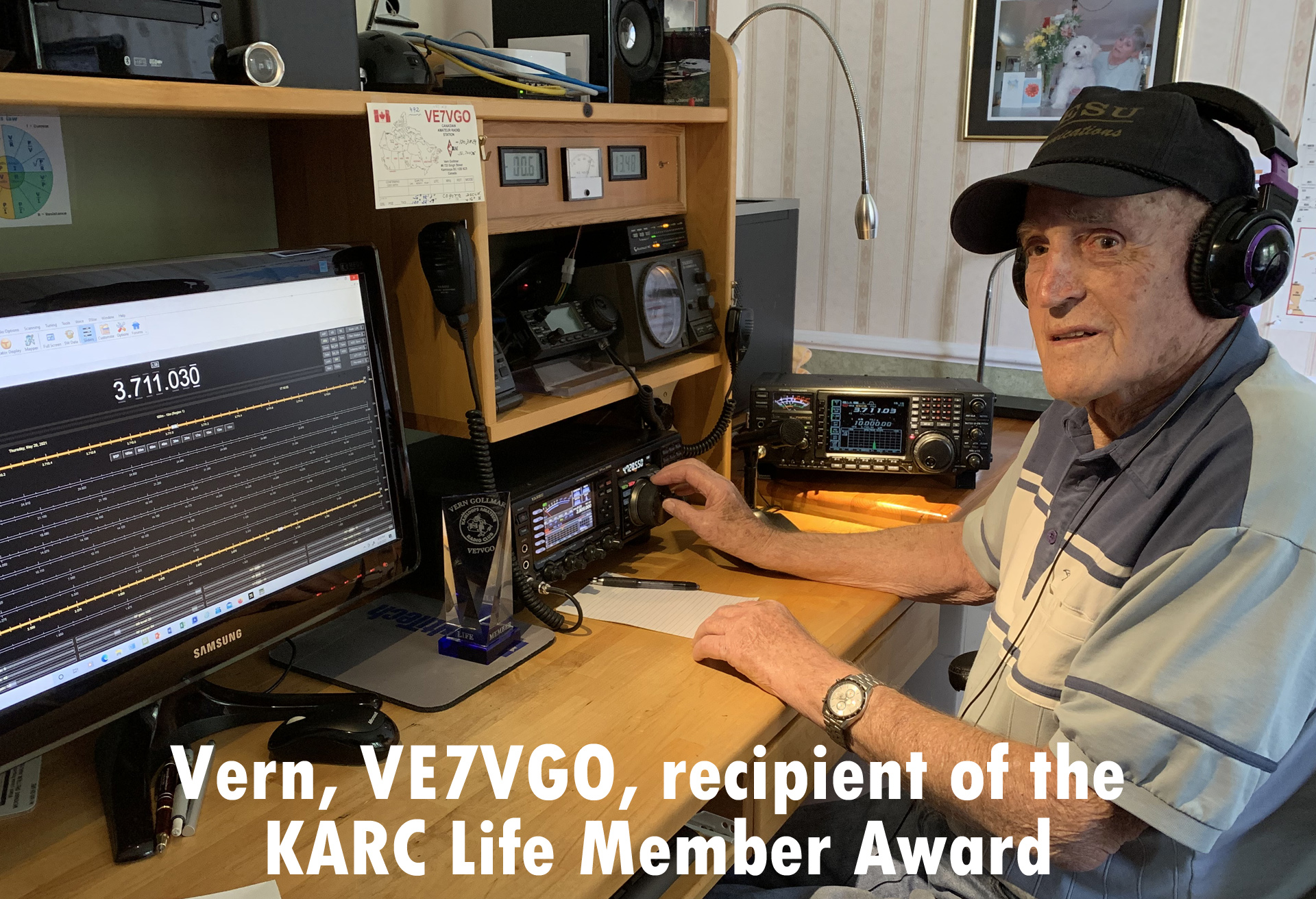 Vern, VE7VGO, recipient of the KARC Life Member Award