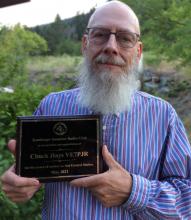 VE7PJR Chuck with his award